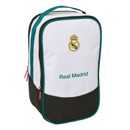 Zapatillero doble Real Madrid blanco y negro con asa superior