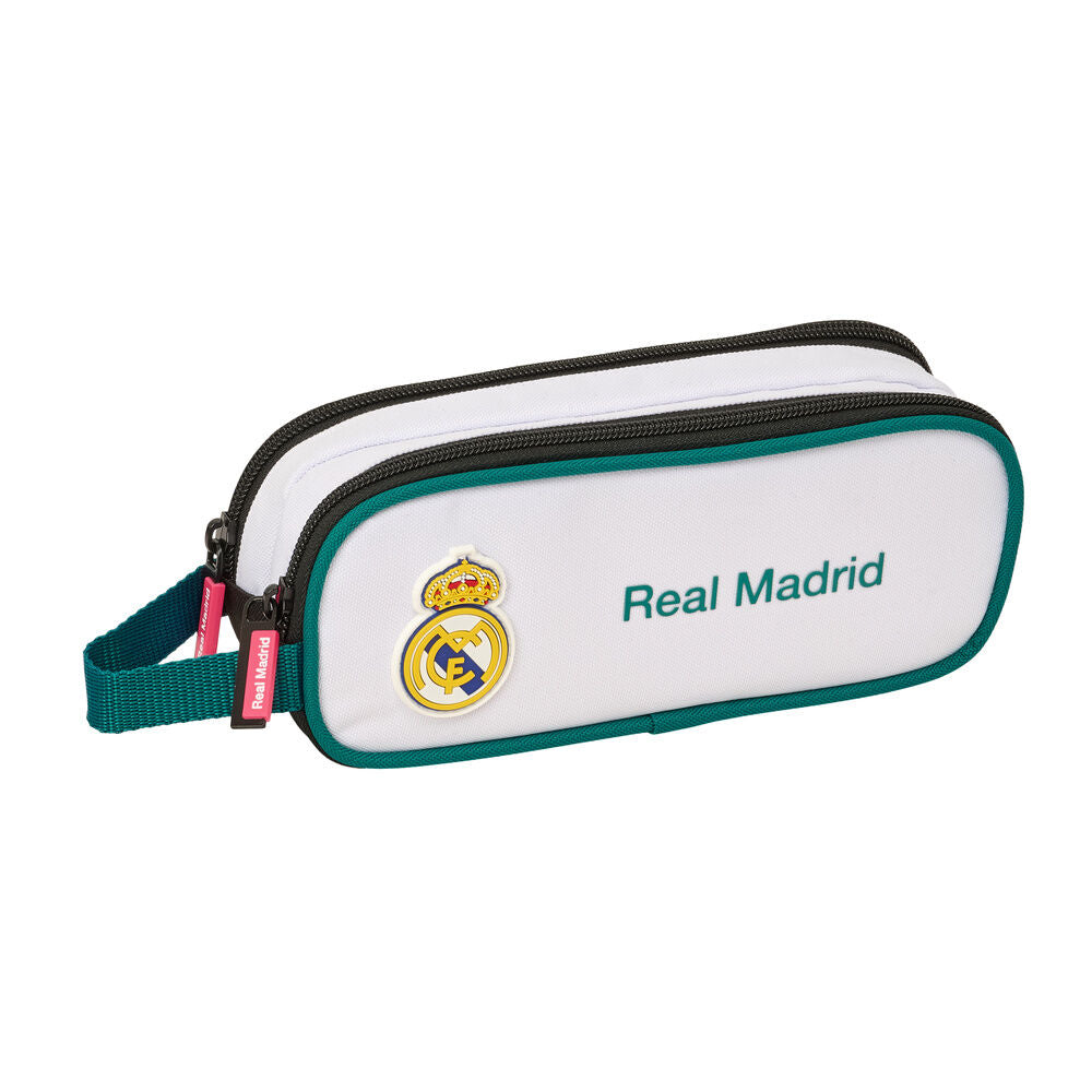 Portatodo doble Real Madrid 26/27 blanco con dos compartimentos