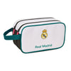 Neceser doble Real Madrid blanco con dos cremalleras y asa lateral