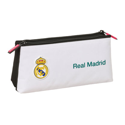 Neceser doble blanco del Real Madrid con dos cremalleras