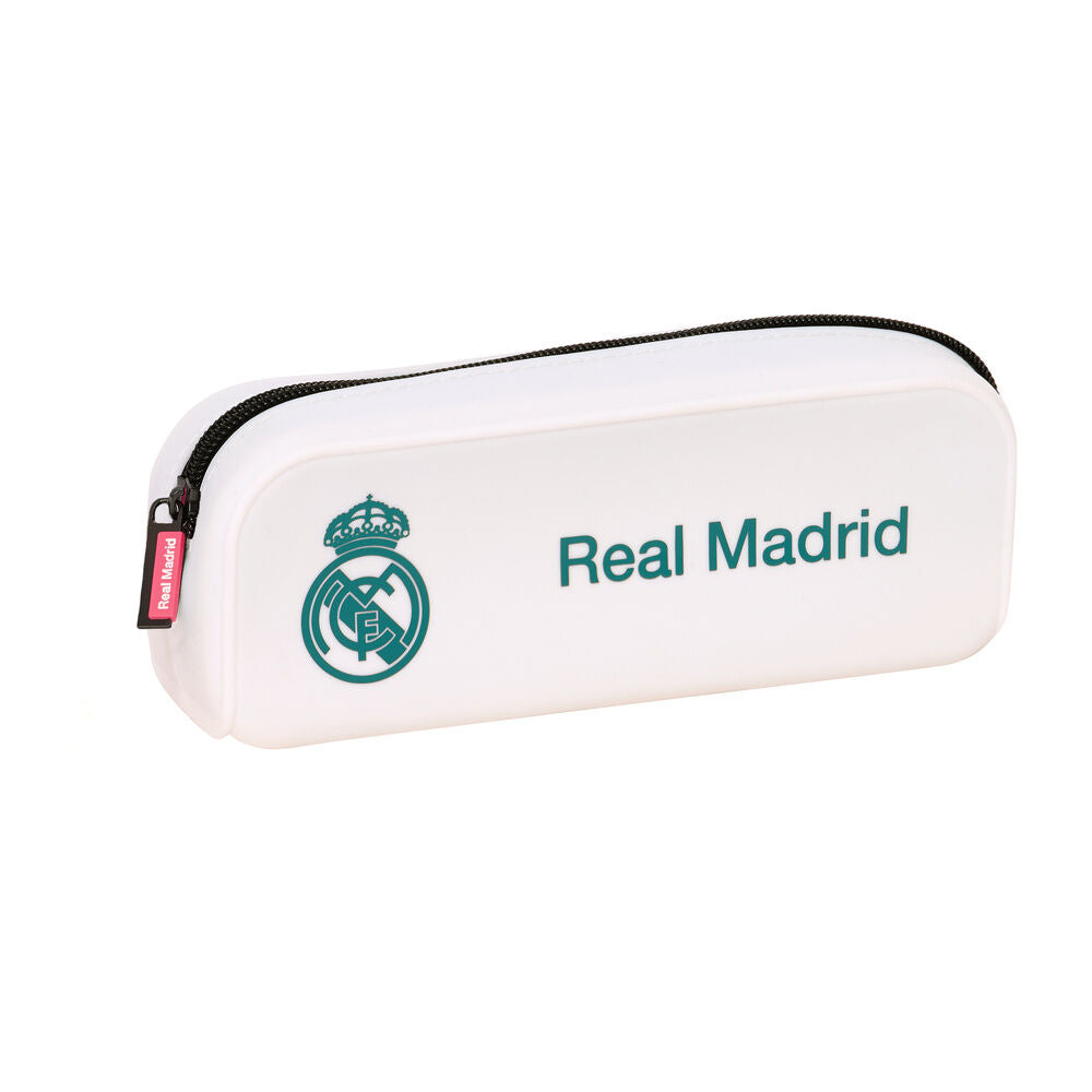 Portatodo blanco de silicona Real Madrid con cremallera
