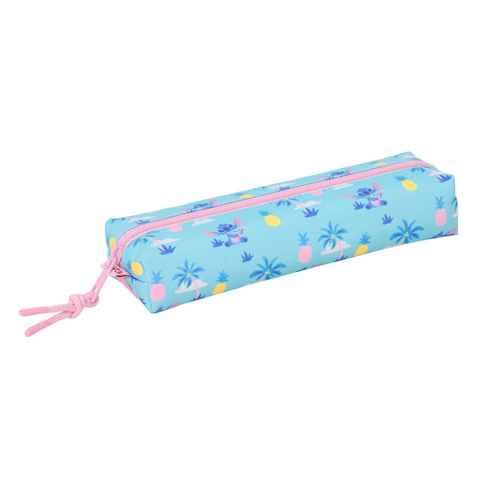 Portatodo azul Stitch Disney con cremallera rosa