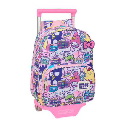 Trolley mochila rosa Hello Kitty & Friends con carro y estampado de personajes
