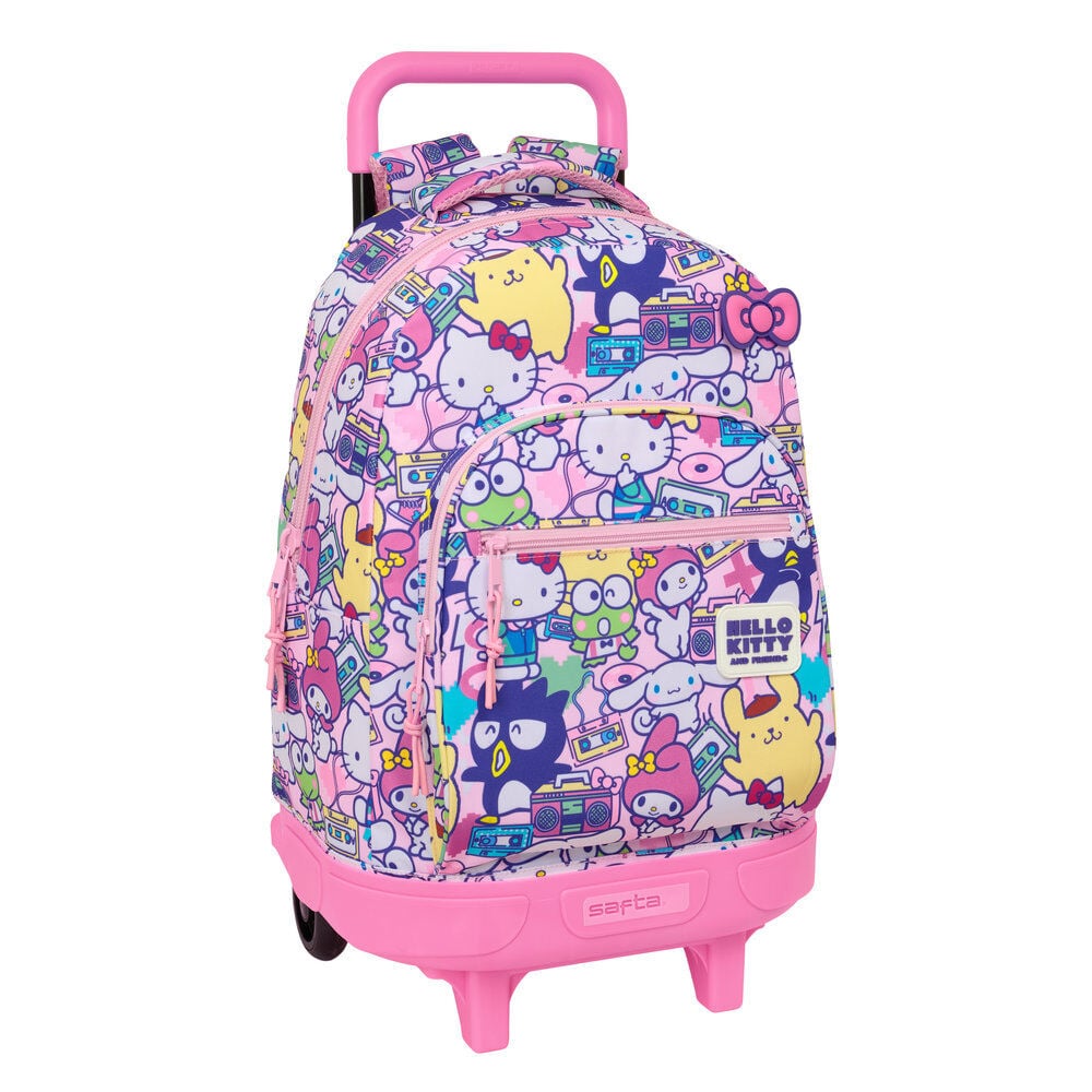 Trolley mochila rosa Hello Kitty & Friends con ruedas y asa extraíble