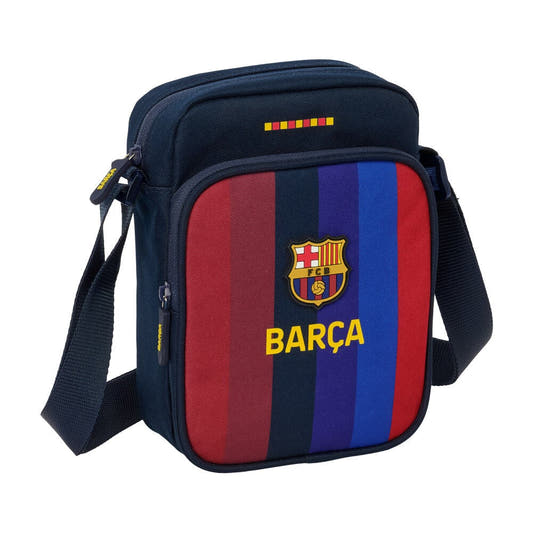 Bandolera F.C. Barcelona 26/27 SAFTA azul marino con escudo y franjas rojas y azules