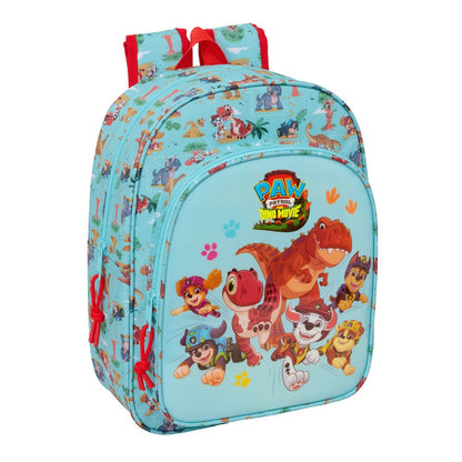 Mochila Paw Patrol Dino Rescue azul turquesa con dinosaurios