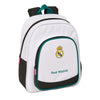 Mochila Real Madrid 26/27 blanca de SAFTA con bolsillo frontal