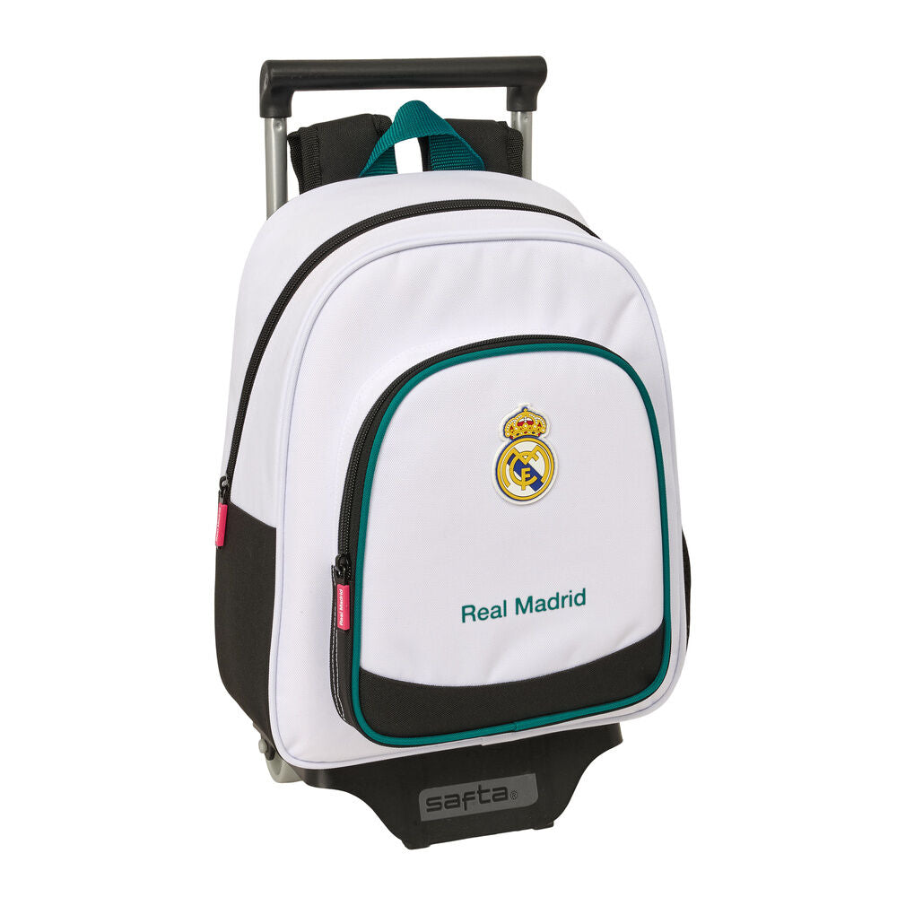 Trolley mochila Real Madrid SAFTA blanco con carro