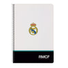 Cuaderno A4 Real Madrid SAFTA con escudo y espiral metálica
