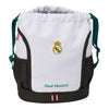 Saco mochila Real Madrid blanco y negro con escudo frontal
