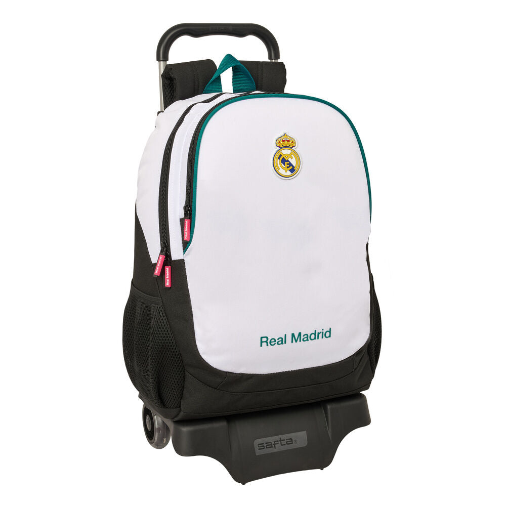 Trolley mochila extraíble Real Madrid SAFTA blanco y negro
