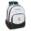 Mochila escolar Real Madrid 26/27 blanca y negra de 42 cm