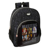 Mochila negra SAFTA Masters of the Universe con bolsillo frontal de personajes