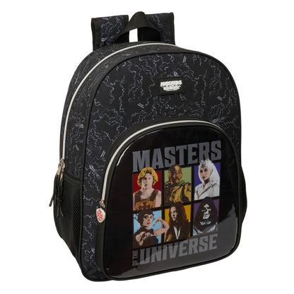 Mochila negra SAFTA Masters of the Universe con bolsillo frontal de personajes
