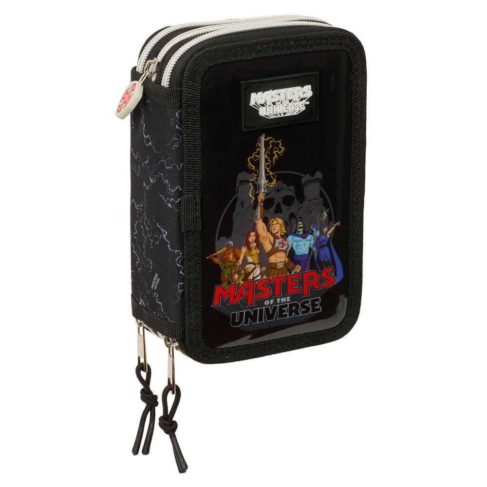 Plumier triple SAFTA Masters of the Universe negro con tres compartimentos