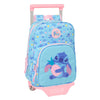 Trolley mochila Stitch Disney azul y rosa con carro