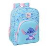 Mochila azul Disney Stitch Waves con bolsillo frontal y laterales portabotellas
