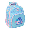 Mochila escolar Disney Stitch Waves azul y rosa de 42 cm