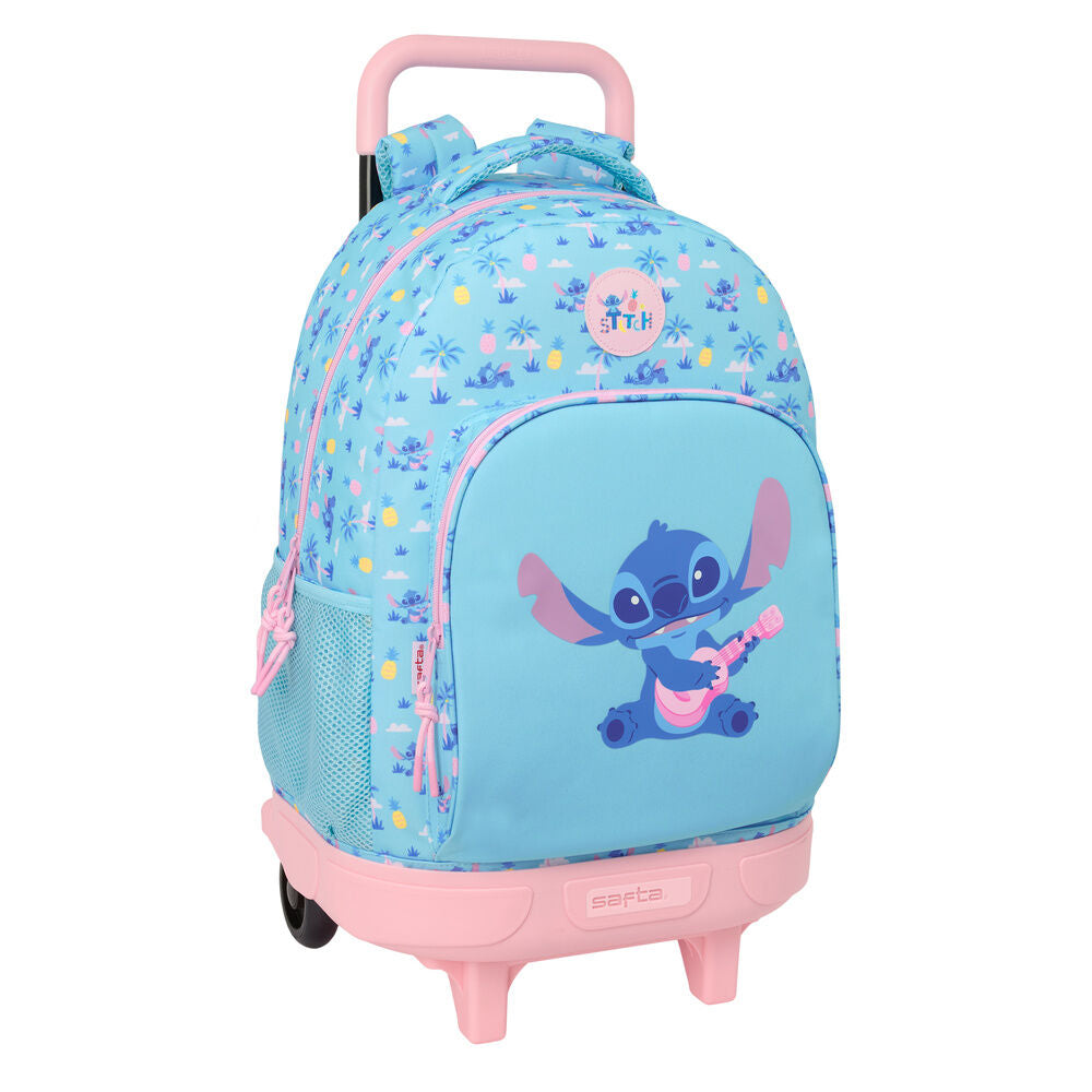 Trolley extraíble Stitch Disney azul y rosa con mochila