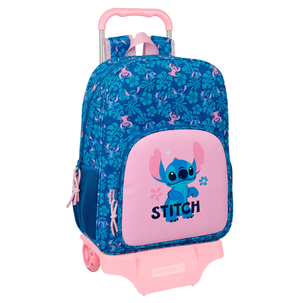 Trolley mochila Stitch Disney azul y rosa con estampado de personajes