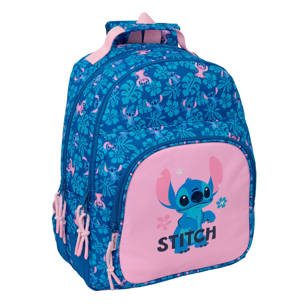 Mochila Disney Angel y Stitch azul y rosa de 42 cm