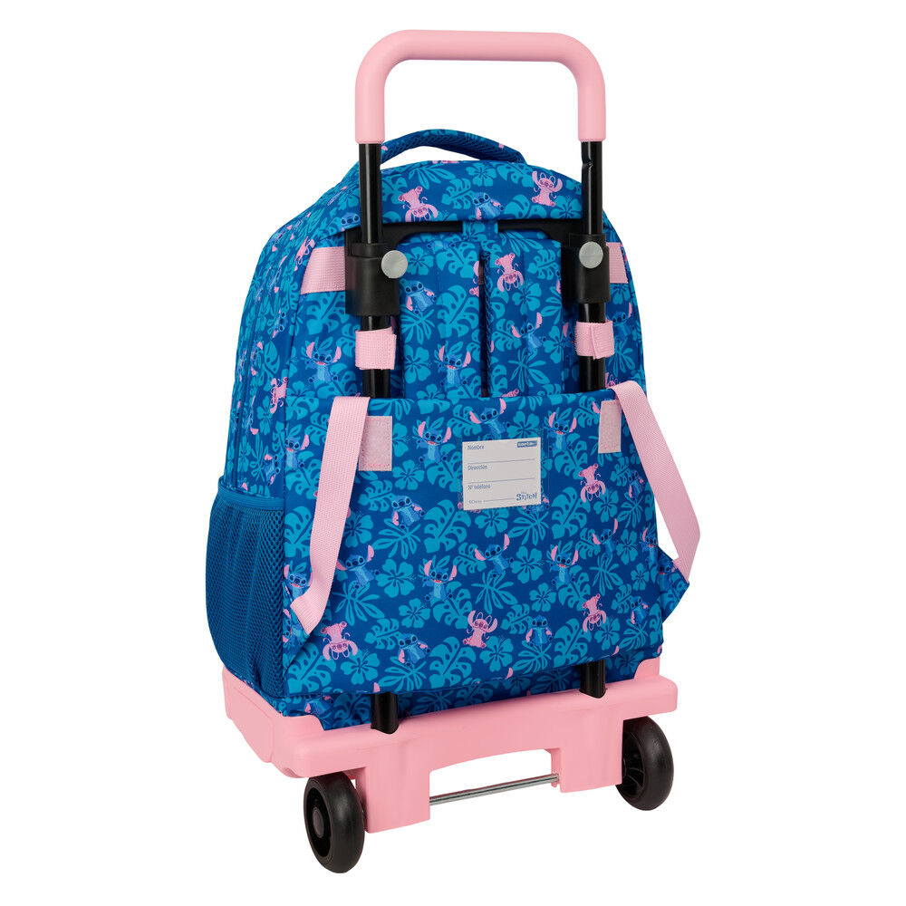 Trolley extraíble azul y rosa de Disney Stitch con mochila y asa - 2