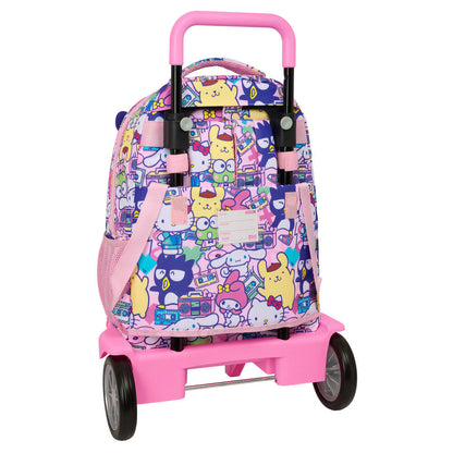 Trolley rosa extraíble Hello Kitty & Friends con mochila y carro SAFTA - 2