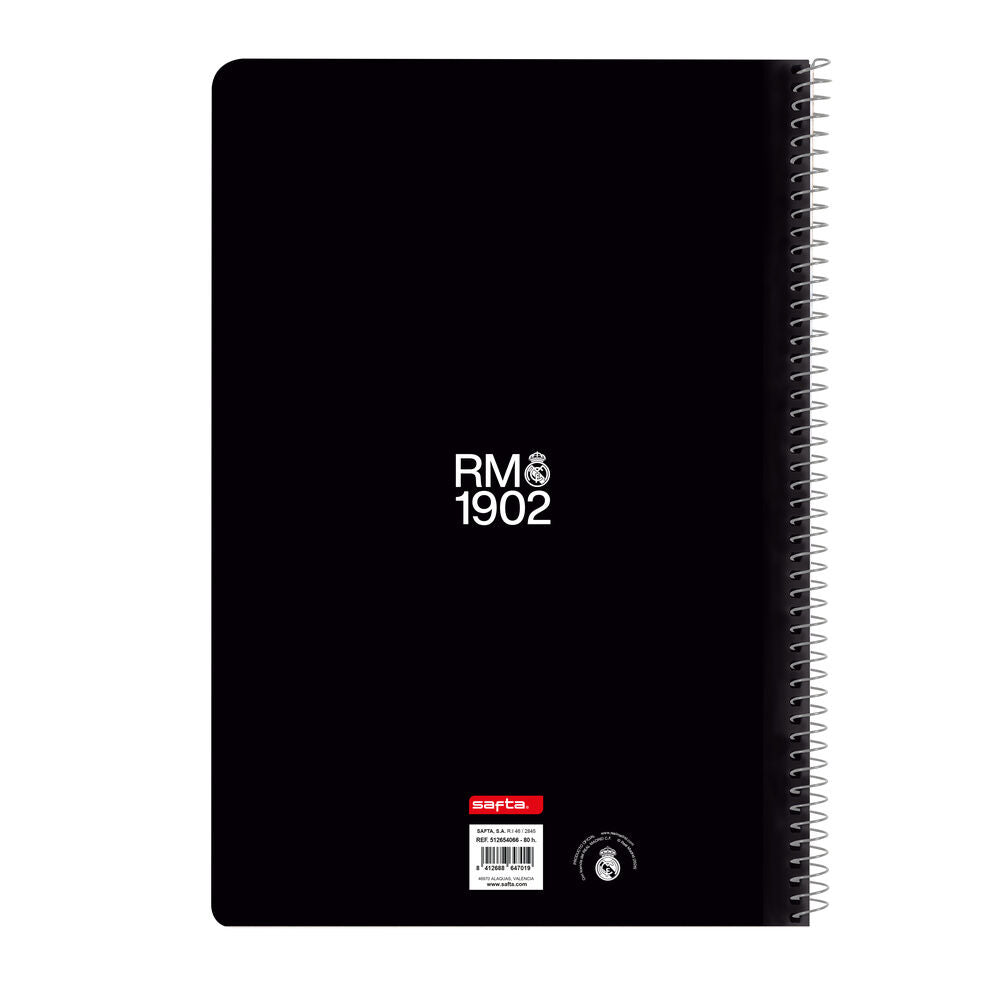 Cuaderno A4 Real Madrid SAFTA con escudo y espiral metálica - 2