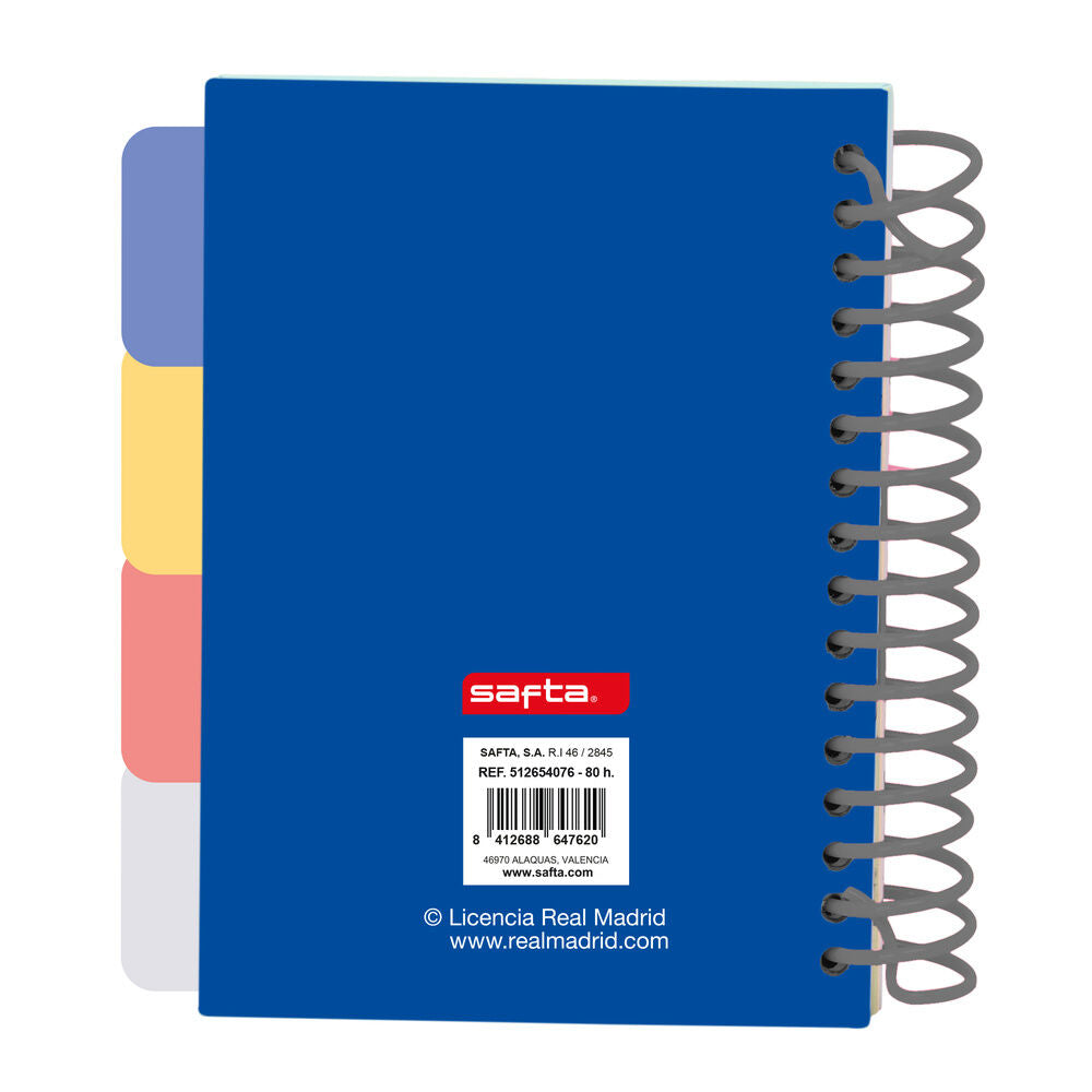 Cuaderno A6 Real Madrid 26/27 de SAFTA con tapas duras y separadores - 2