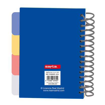 Cuaderno A6 Real Madrid 26/27 de SAFTA con tapas duras y separadores - 2