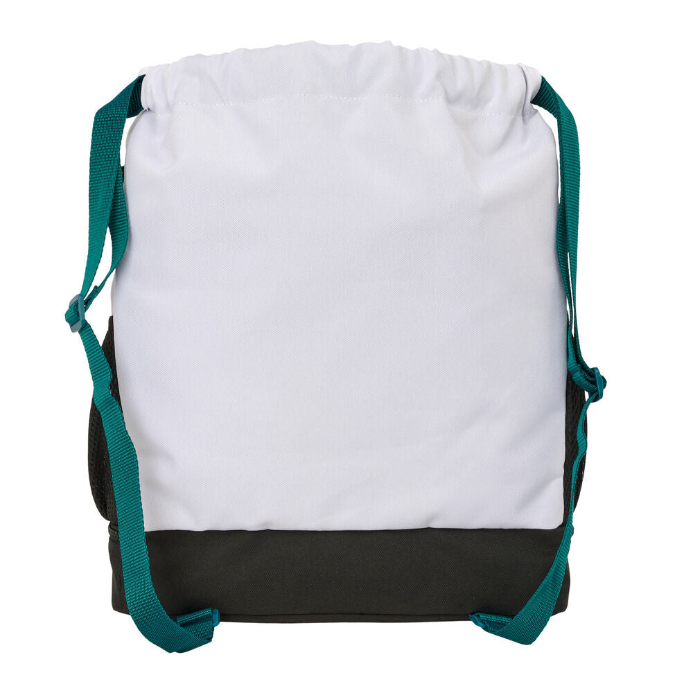 Saco mochila Real Madrid blanco y negro con escudo frontal - 2