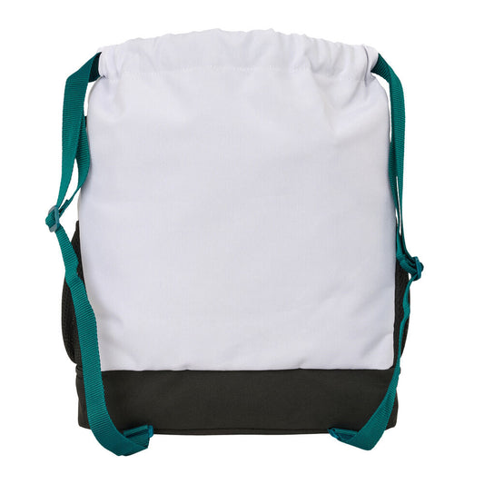 Saco mochila Real Madrid blanco y negro con escudo frontal - 2