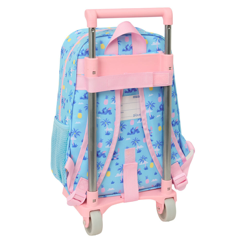 Trolley mochila Stitch Disney azul y rosa con carro - 2