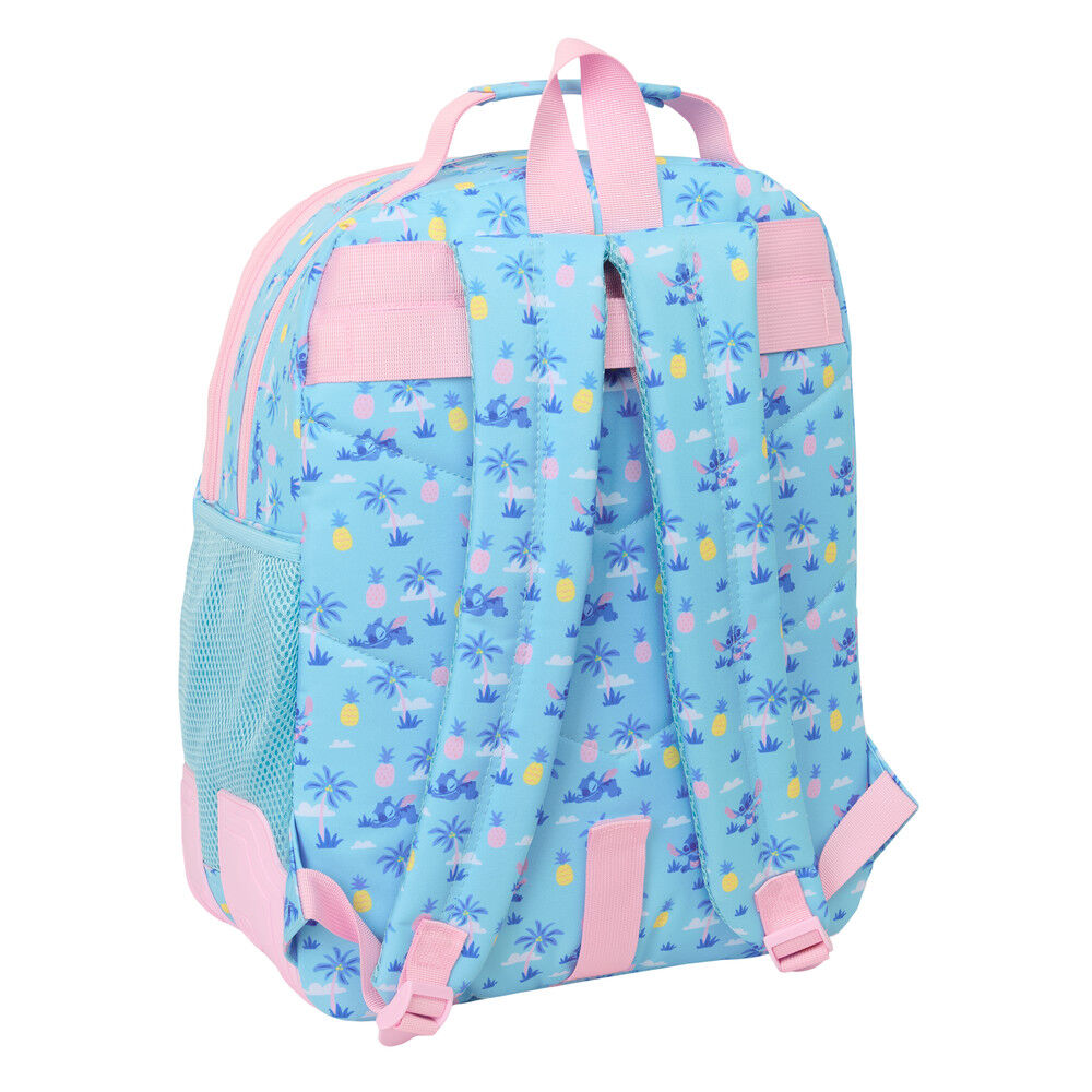 Mochila escolar Disney Stitch Waves azul y rosa de 42 cm - 2