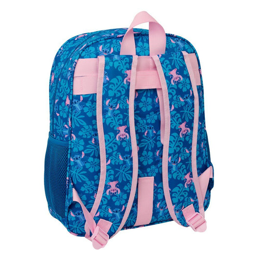 Mochila escolar Disney de Stitch y Angel en azul y rosa - 2