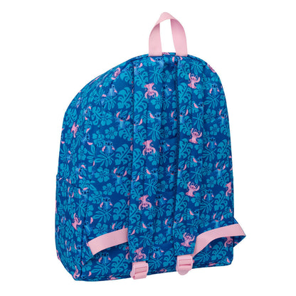 Mochila azul Disney de Angel y Stitch con estampado tropical - 2