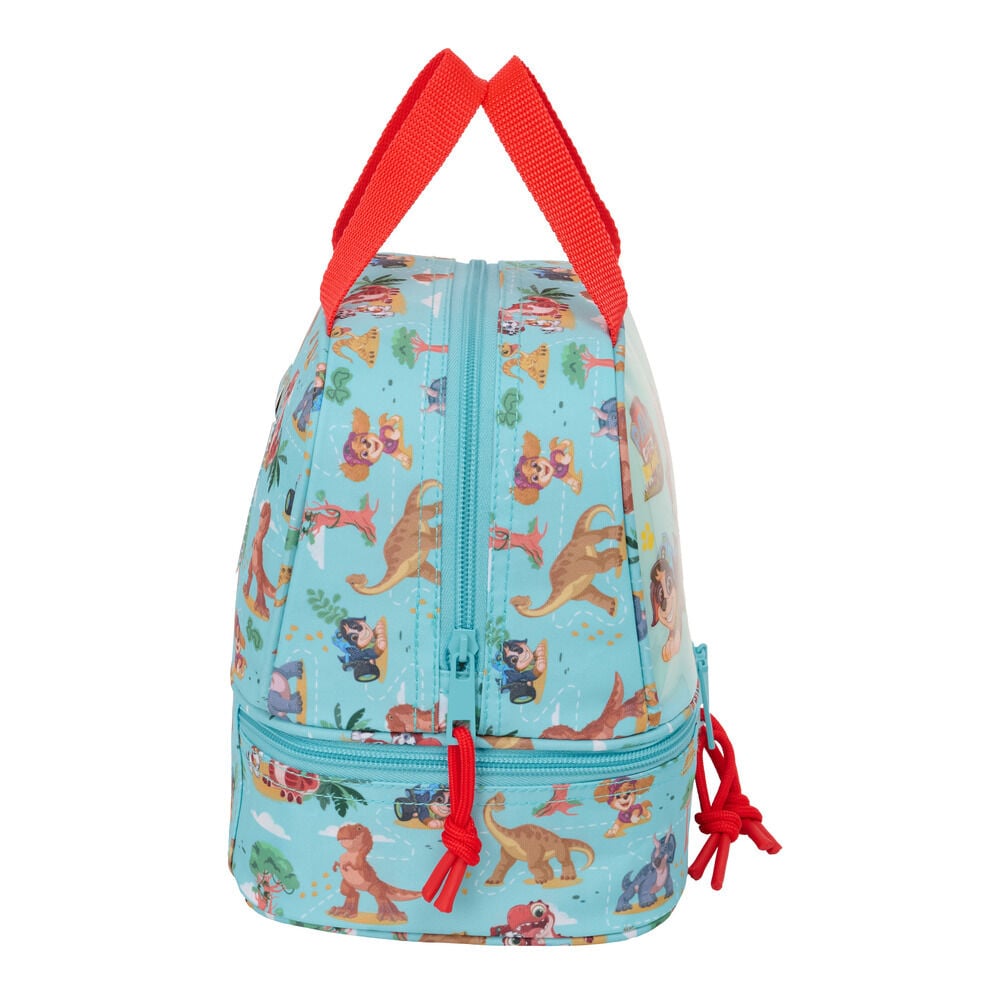 Bolsa portameriendas Paw Patrol Dino Rescue turquesa con asas rojas - 3