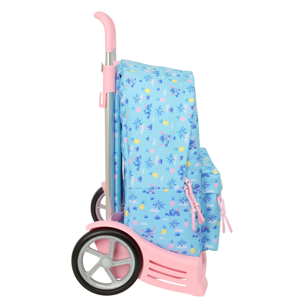 Trolley extraíble azul y rosa con mochila Stitch Disney - 3