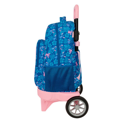 Trolley mochila azul y rosa de Stitch Disney con carro - 3