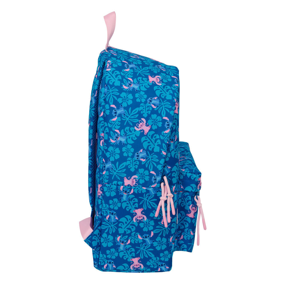 Mochila azul Disney de Angel y Stitch con estampado tropical - 3
