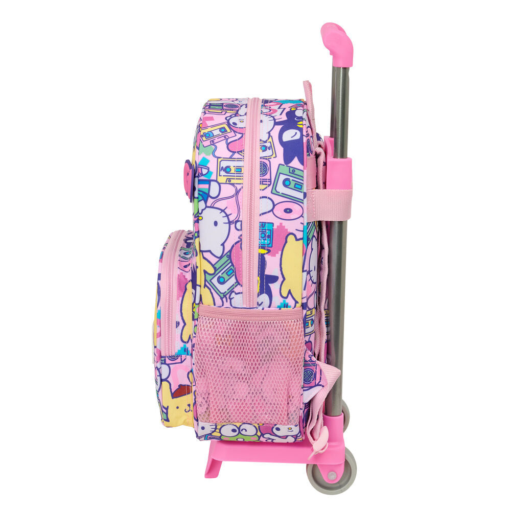 Trolley mochila rosa Hello Kitty & Friends con carro y estampado de personajes - 3