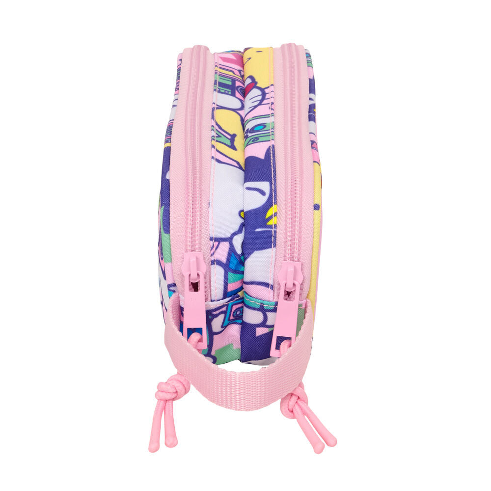 Portatodo doble rosa de Hello Kitty & Friends con asa lateral - 3