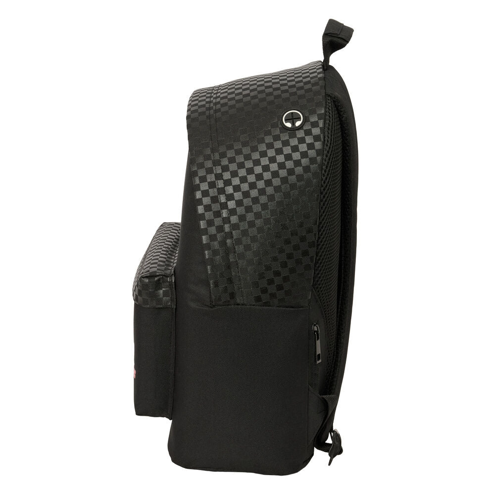 Mochila negra Mickey Disney Racing con detalles de cuadros - 3