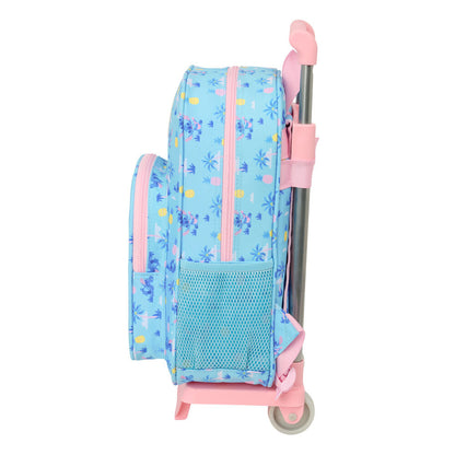 Trolley mochila Stitch Disney azul y rosa con carro - 3