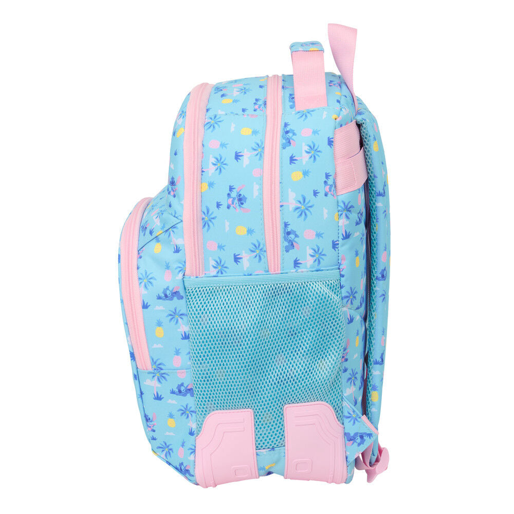 Mochila escolar Disney Stitch Waves azul y rosa de 42 cm - 3