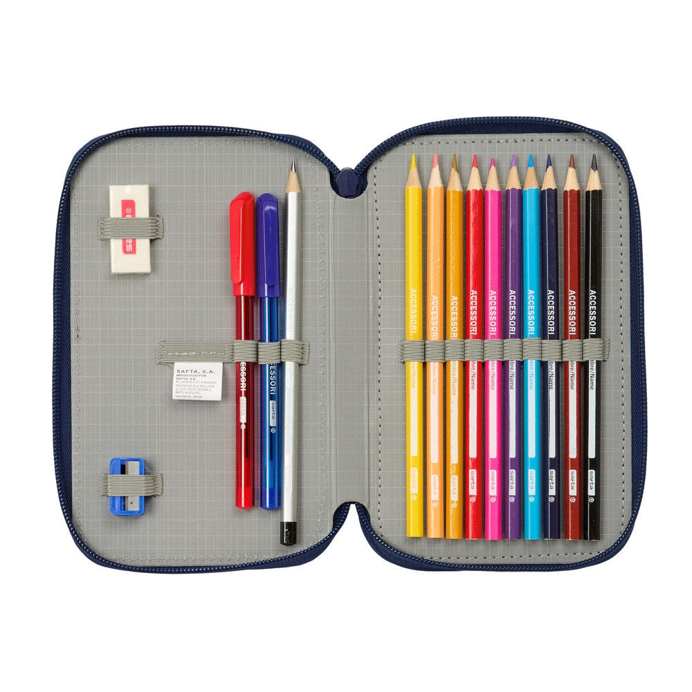 Plumier doble F.C. Barcelona SAFTA azul y rojo - 4