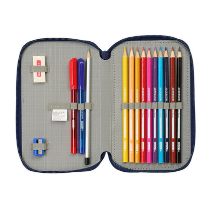 Plumier doble F.C. Barcelona SAFTA azul y rojo - 4