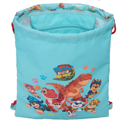 Saco azul Paw Patrol Dino Rescue con dinosaurios y cordones rojos - 4