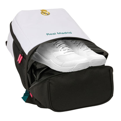 Mochila zapatillero Real Madrid SAFTA blanca y negra - 4