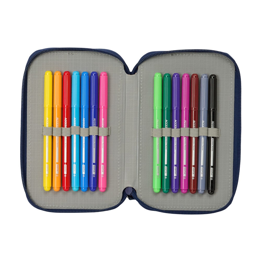 Plumier doble F.C. Barcelona SAFTA azul y rojo - 5